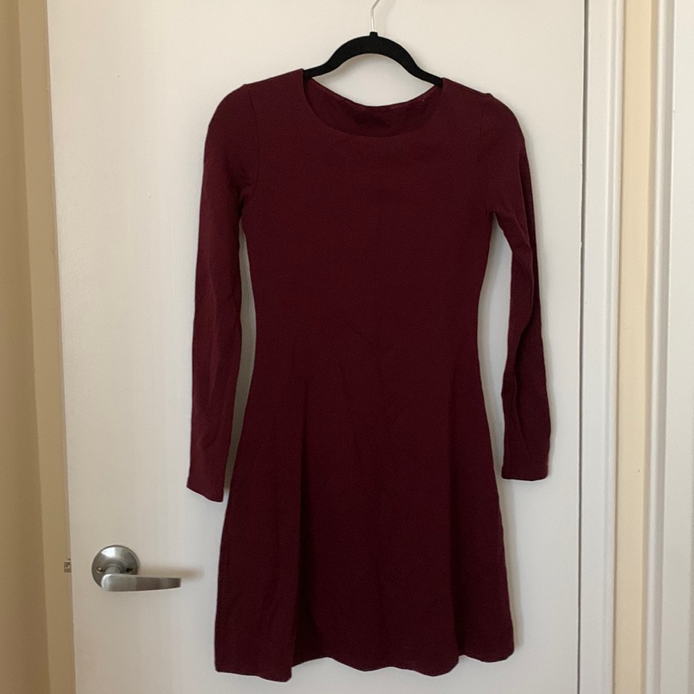 American Apparel Red Long Sleeve Dress